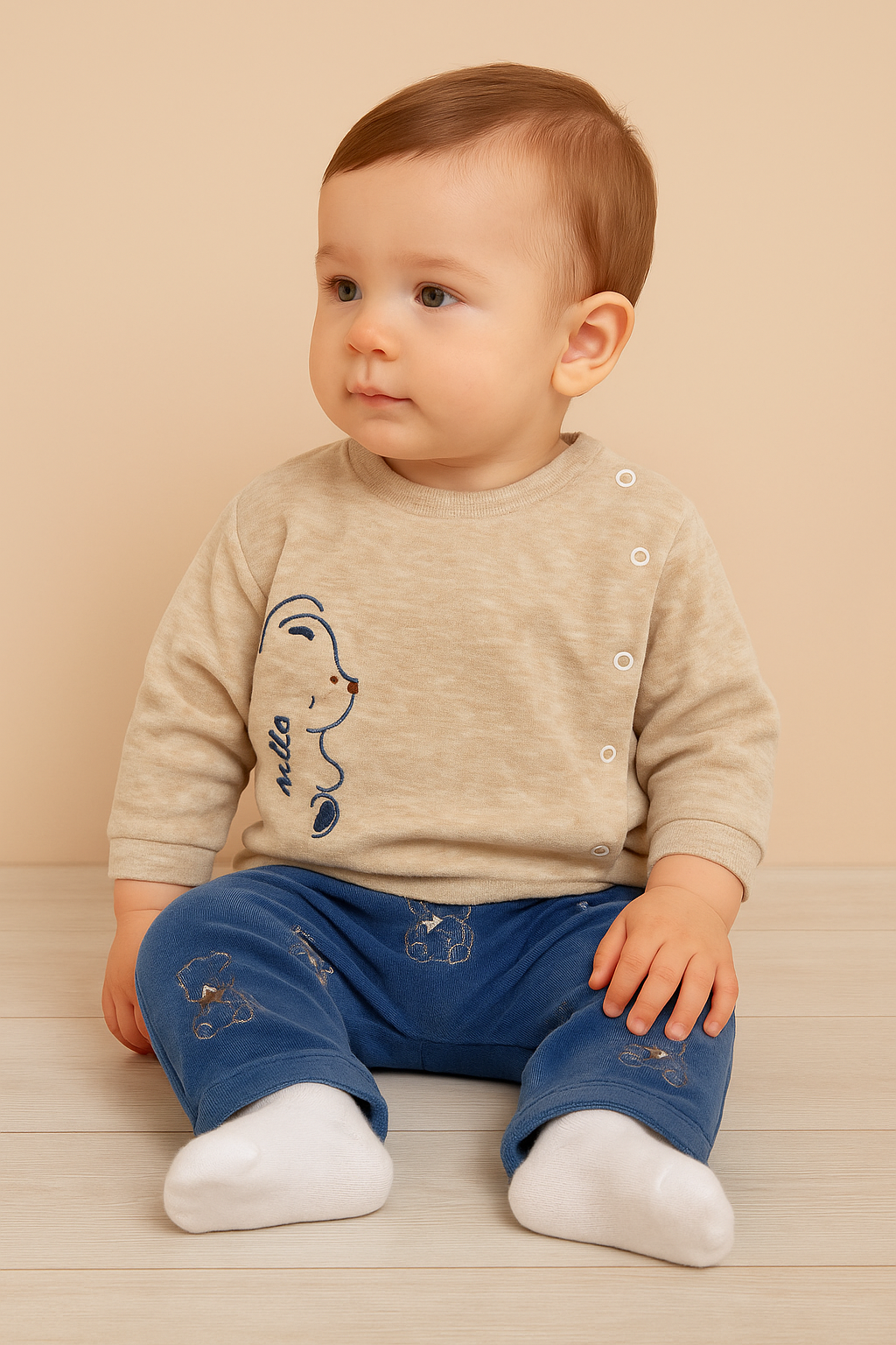 بامبير بيجامه NB مطرزه دبدوب