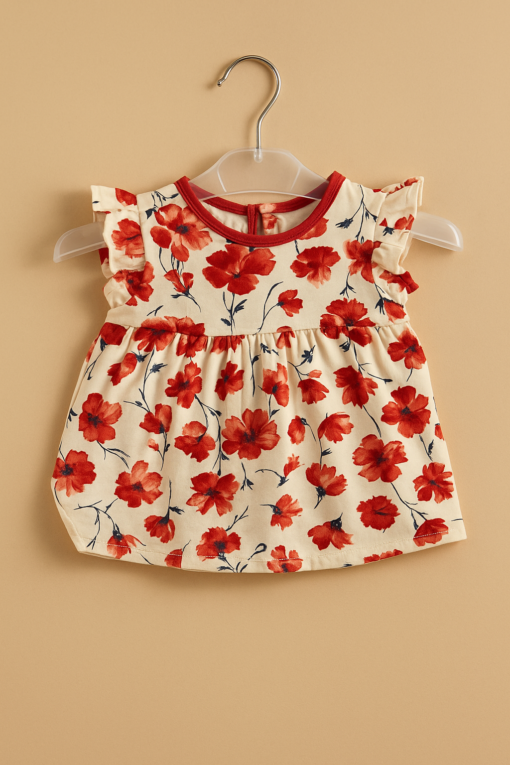 فستان ورد احمر