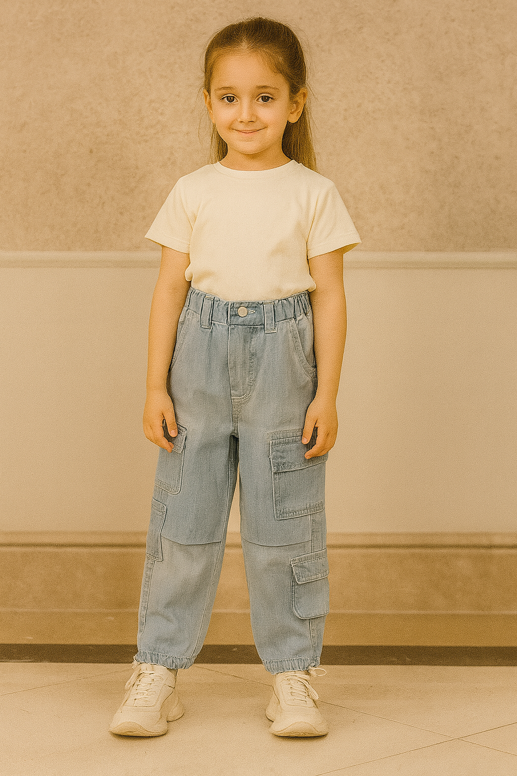 بنطال وسط بناتي جينز 2045