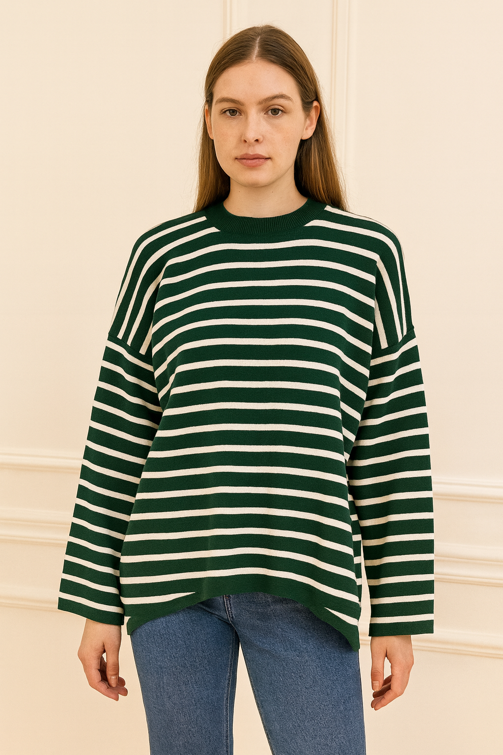 بلوفر ماى جينز  مخطط رفيع 12228