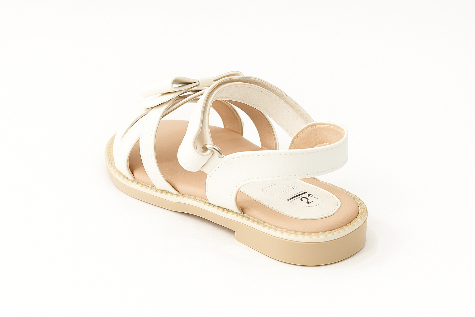 صندل بناتى ابيض/بيج فوركس