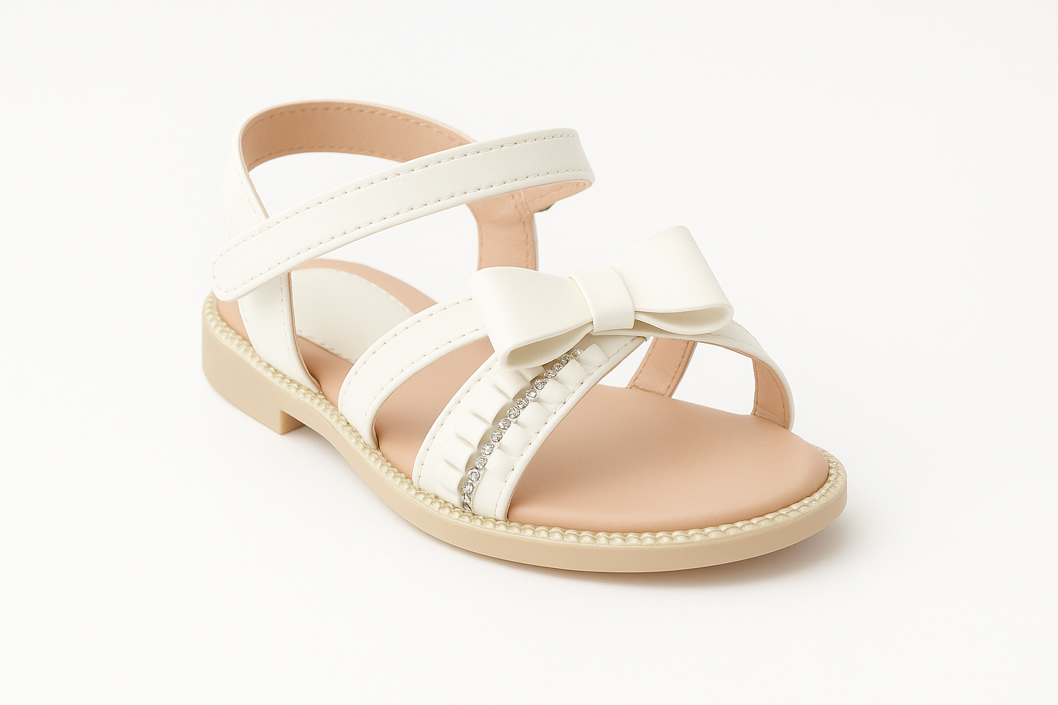 صندل بناتى ابيض/بيج فوركس