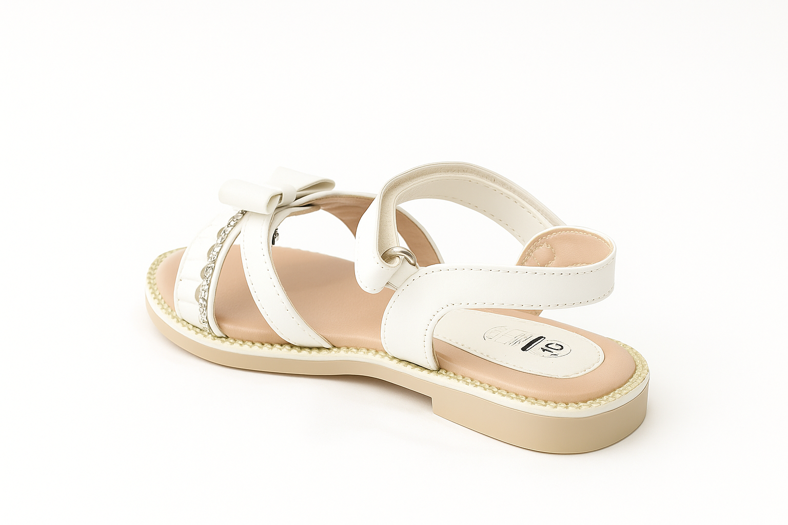 صندل بناتى ابيض/بيج فوركس